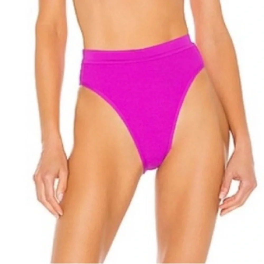 L*SPACE Bikini Bottom (pitaya purple) high waisted‎ Frenchi ribbed